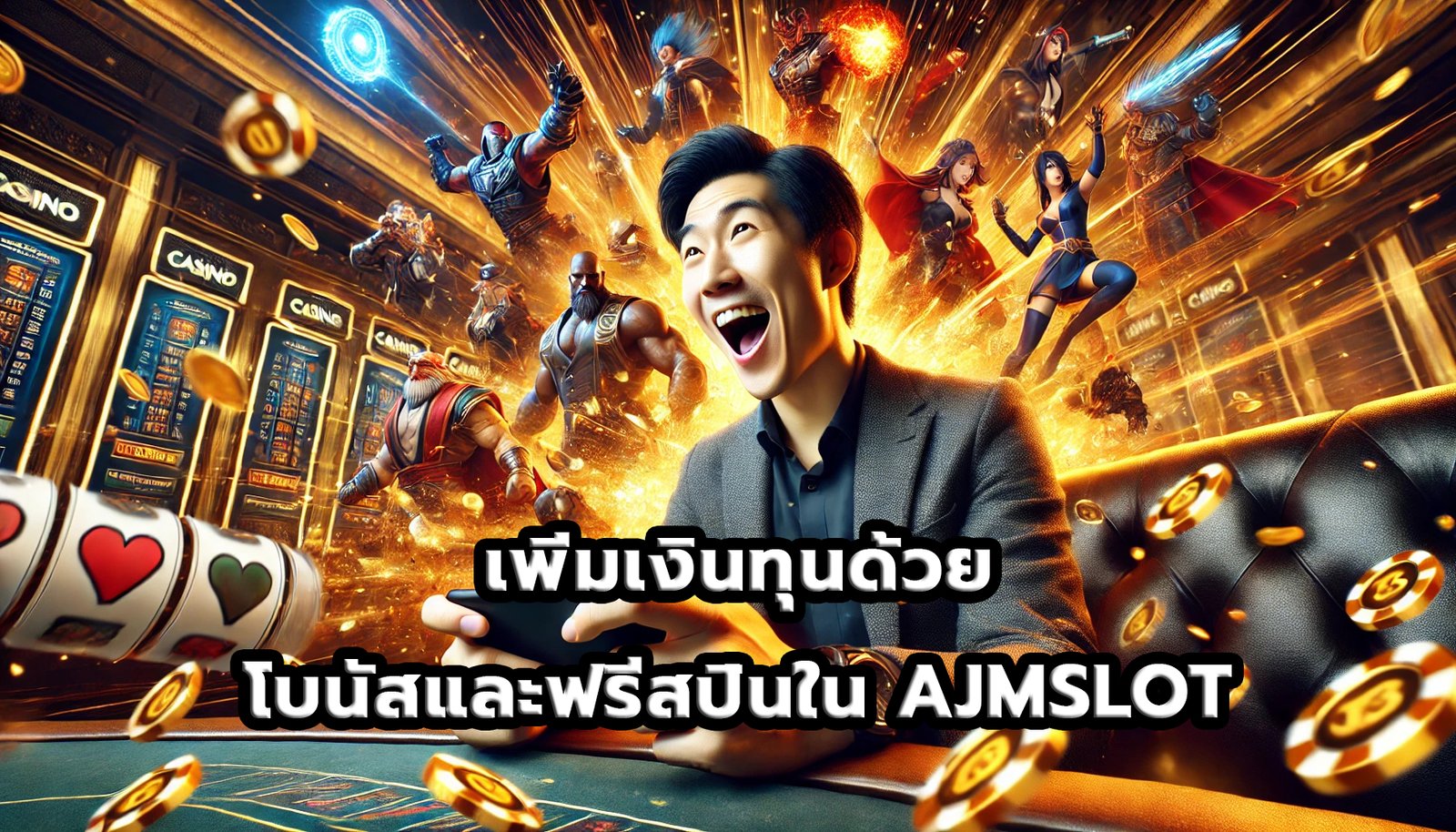 เพิ่มเงินทุนด้วยโบนัสและฟรีสปินใน AJMSLOT-8